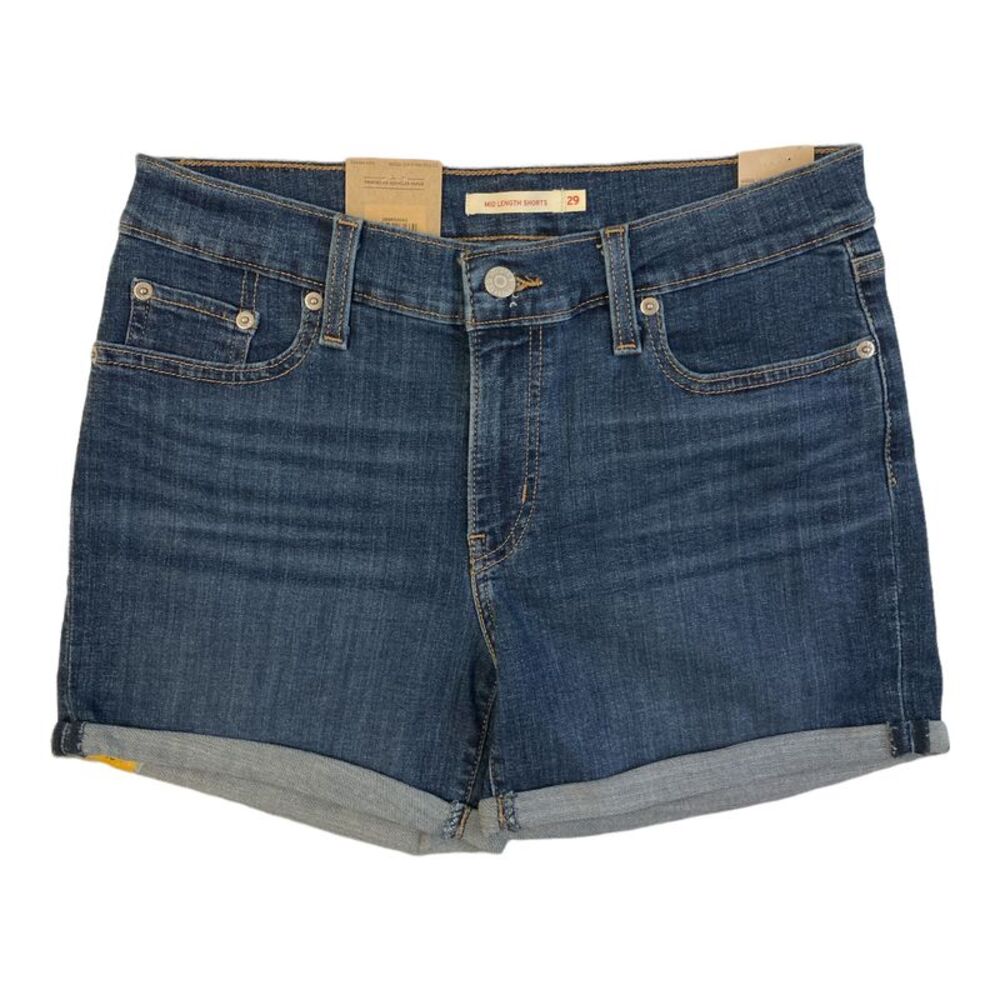 Levi's Women's Mid-Length Denim Mid-Stretch Super Soft Short - Maui Ocean